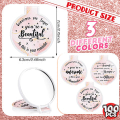 Miroir Wenqik avec phrases motivantes, rose clair, parfait pour rester positif