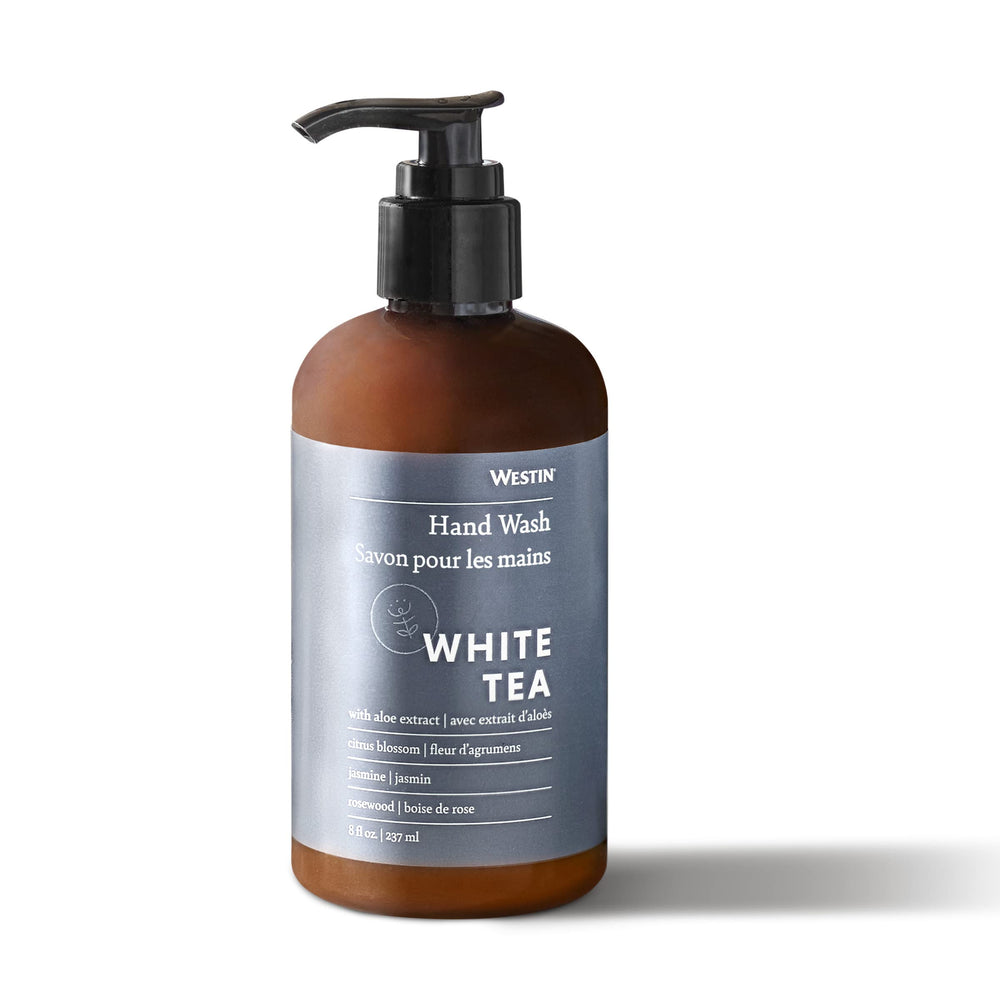 Savon mains Westin Thé Blanc Aloe, bouteille 236 ml, apporte une fraîcheur luxueuse.