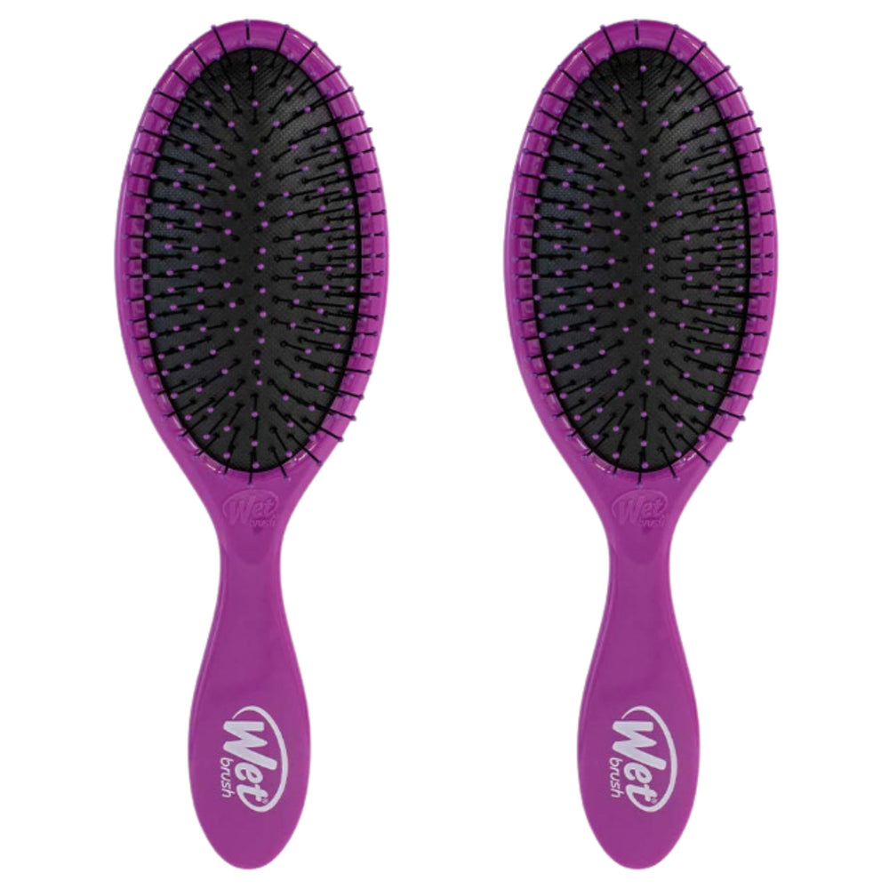 Wet Brush Original Démêlant, brosse violette, pack de deux, démêlage en douceur.