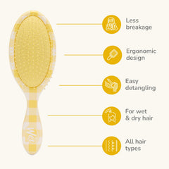 Wet Brush Original Detangler Coast Charm, usage sur cheveux humides, démêlage rapide et doux.