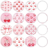 Miroir compact Weysat au design noeud cerise rose, idéal pour retouches rapides.