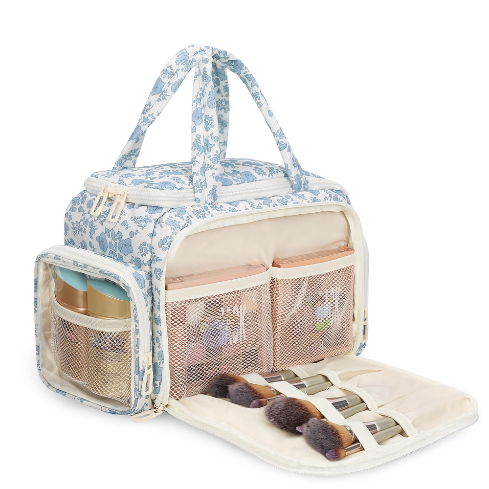 Trousse WGEAR ouverte avec grand compartiment central pour voyage et maquillage