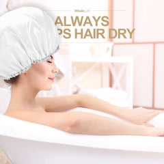 WhaleLife cap-douche interieur eva impermeable blanc, barriere efficace contre l'eau.