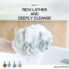 WhaleLife éponge Loofah bleu offre mousse riche et rinçage facile