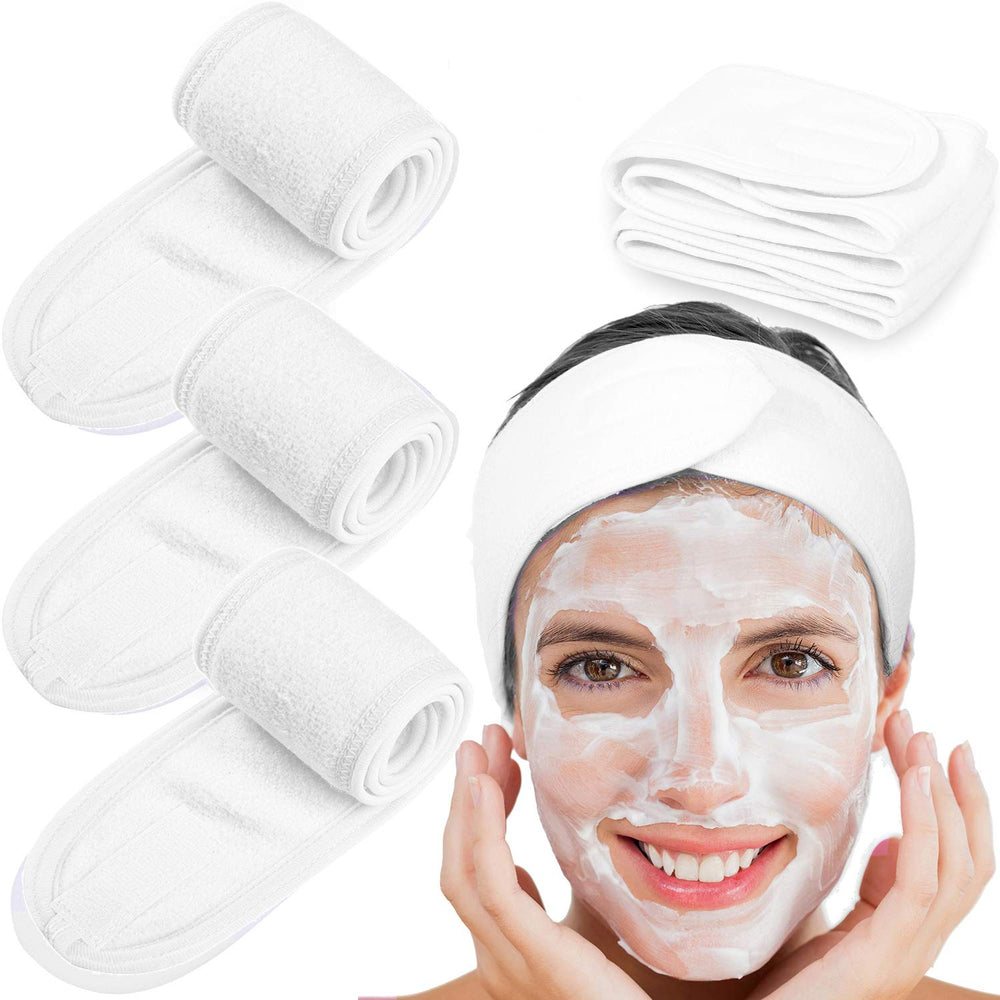 Whaline bandeau spa visage en éponge blanc pour garder les cheveux hors du visage