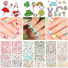 Whaline coeurs amour – autocollants ongles pour un design romantique durable
