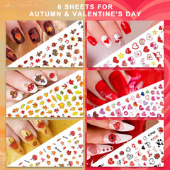 Whaline stickers ongles automne – motifs feuilles chaleureux.