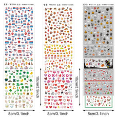Whaline stickers ongles – thèmes fetes, couleurs festives.