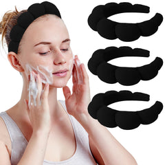 WHAVEL bandeau spa noir ensemble, maintien des cheveux lors du lavage