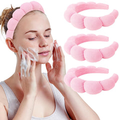 WHAVEL trio de bandeaux spa visage rose; pratique pour maintenir les cheveux pendant le soin.