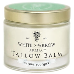 Bouteille White Sparrow Farmacy avec bouquet d'agrumes pour nourrir la peau