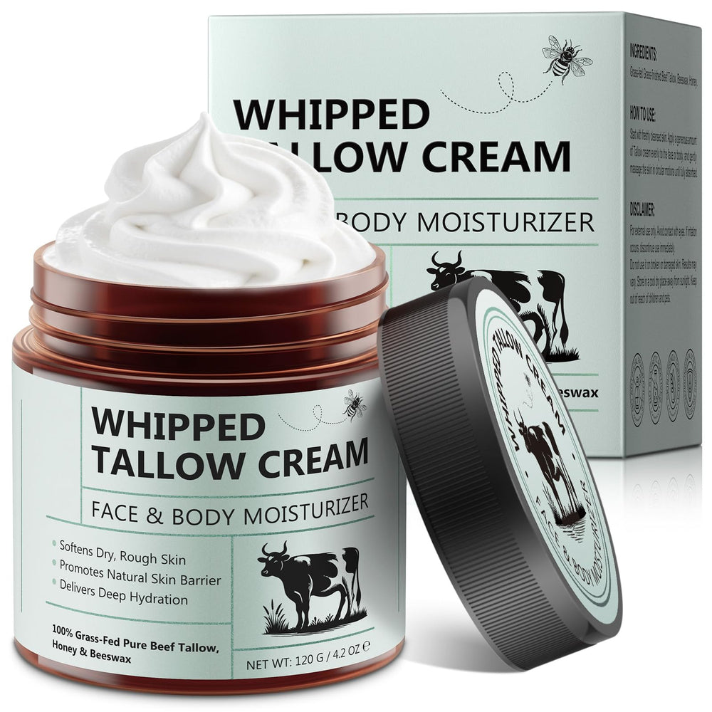 WHLH & WELL-BEING graisse-boeuf baume-visage-bouteille: hydratation douce pour la peau.