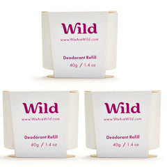 Wild déodorant réutilisable coco-vanille pack trio