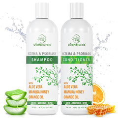 Wild Naturals shampooing anti-pelliculaire – bouteille apaise le cuir chevelu.
