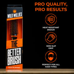 Brosse Wild Willies sèche-cheveux résistante à la chaleur, bouclage facilité.