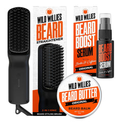 Wild Willies kit barbe chauffante pour discipliner les poils et brillance.