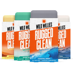 Savon Wild Willies barre hydratante, lot de 4, pour peau douce après chaque douche.