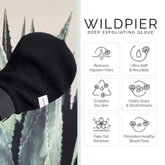 Gant Wildpier douceur peau, adapté aux peaux sensibles pour exfoliation délicate.