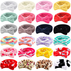 Bandeau WILLBOND avec noeud flanelle rose, maintien confortable pour le soin du visage.