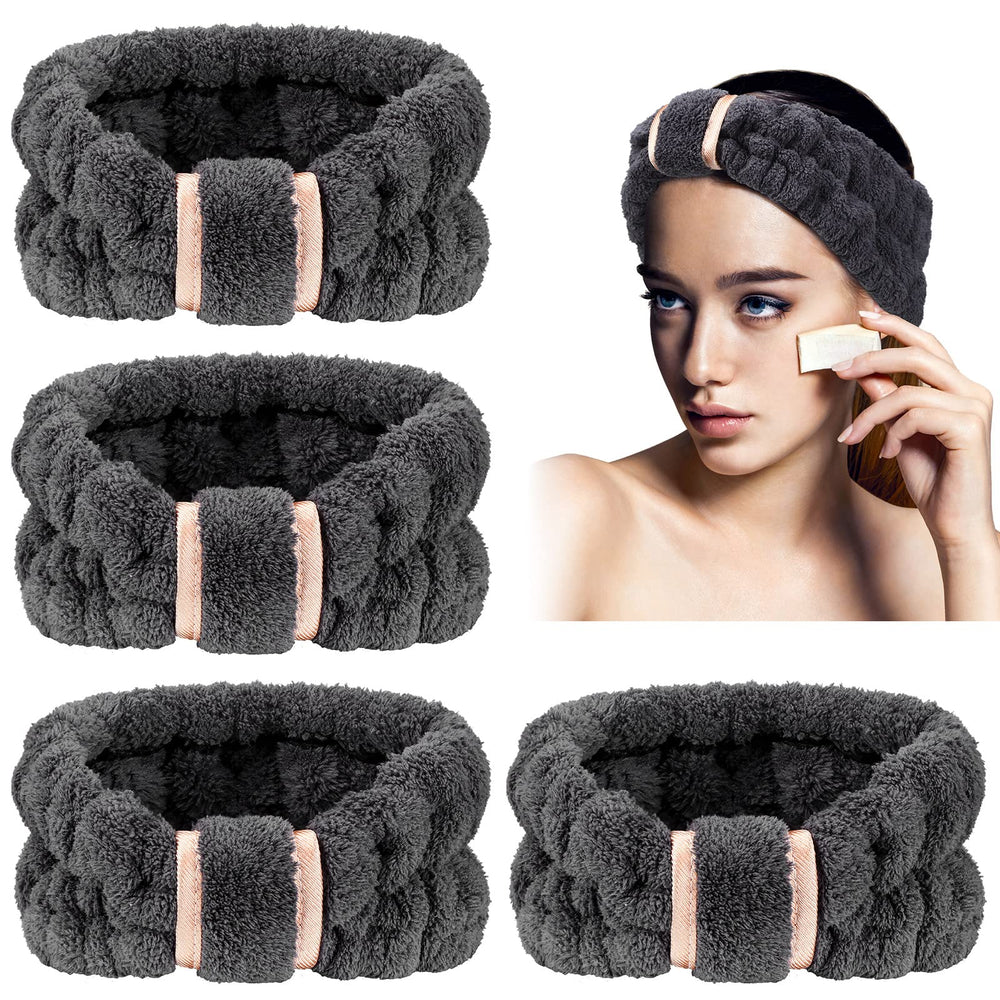 Bandeaux WILLBOND noirs en microfibre, pratique pour se laver le visage sans gêne.