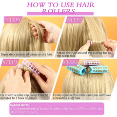 Rouleaux WILLBOND avec clip, maintien sûr pour boucles sans chaleur.