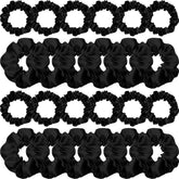 Willbond scrunchies satin noir pack 24 pièces, pratique et élégant.