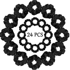 Willbond scrunchies satin noir regular 3x9 cm, maintien confortable.