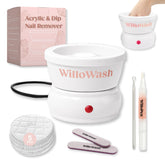 Willowash bol-bain-acetone-chauffé: facilite l’élimination des ongles à domicile.