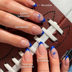 Logo Buffalo Bills sur ongles Glamnetic, visuel reconnaissable