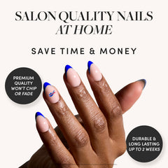 Rebords bleus Buffalo Bills, accent Français sur les ongles