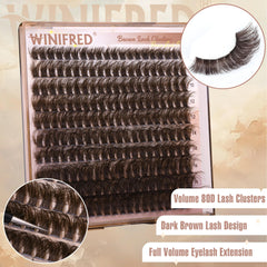 Cils individuels brun foncé 80D pour un effet wispy élégant.