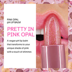 Baume Pink Opal Glimmer, applicateur pratique pour lèvres douces.