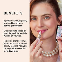Baume Glimmer Rose de Winky Lux – application et nuance rosée