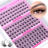 wiwoseo cils clusters naturels 10-14mm, application facile à faire soi-même pour un regard discret