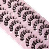 Cils russes Wiwoseo 15 mm, lot de 10 paires pour un volume naturel.