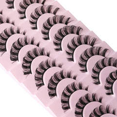 Cils russes Wiwoseo 15 mm, lot de 10 paires pour un volume naturel.