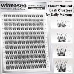wiwoseo flaunt lash clusters invisible band kit for seamless lashes.