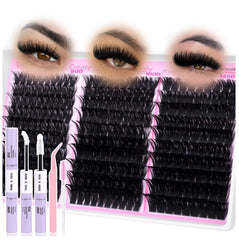 wiwoseo kit clusters cils 80D-100D-120D: volume intense pour un regard glamour