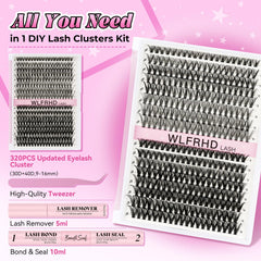 WLFRHD clusters cils naturels wispy: allure légère pour brunch ou photos.