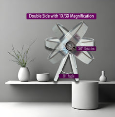 Miroir WMugthome double-face, rotation à 360°, ajuste rapidement l'angle.