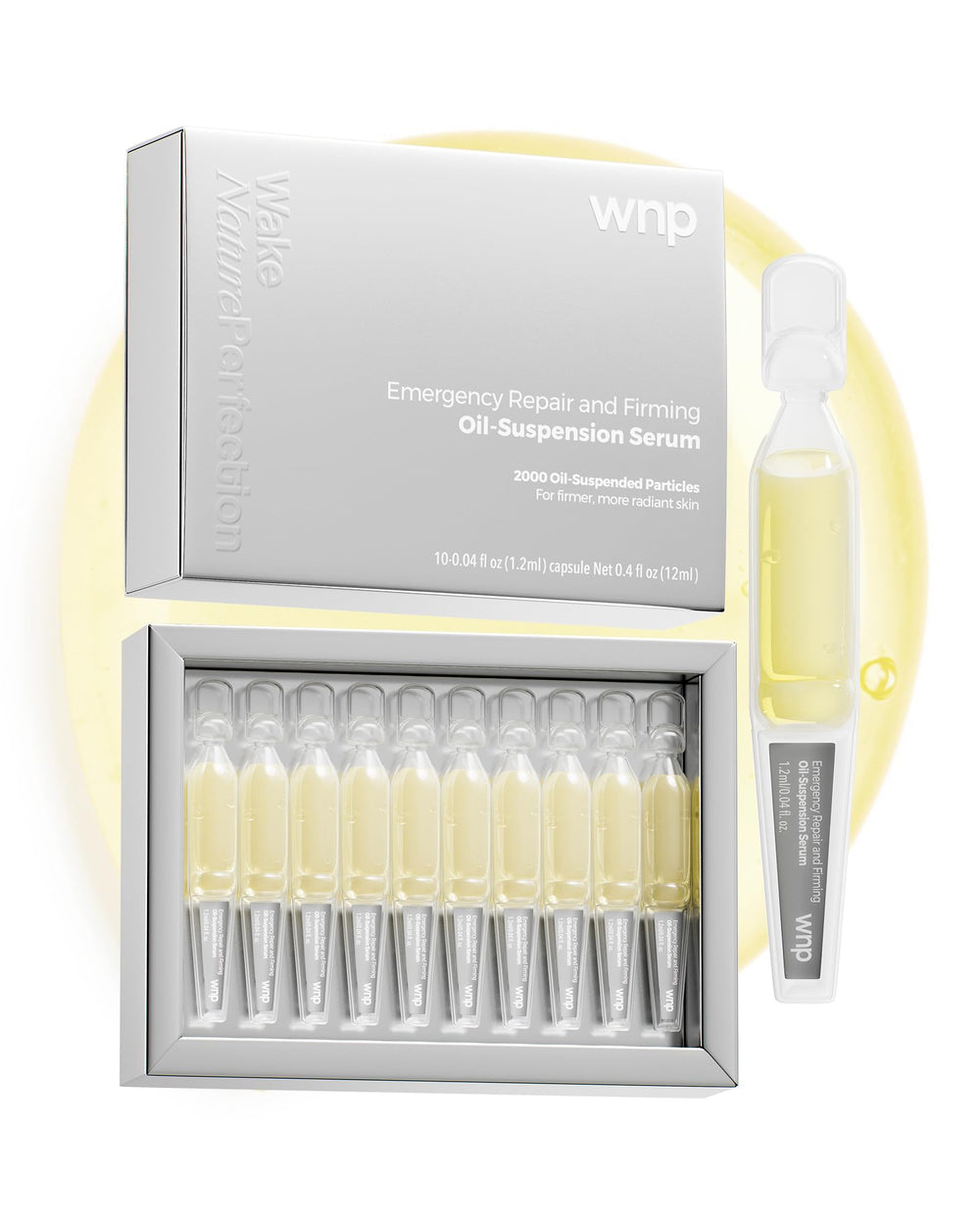 Sérum collagène WNP en ampoule pour hydratation profonde et durable