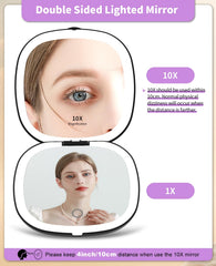 Miroir WOBSION avec agrandissement 10x pour les détails du teint.