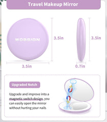 Ouverture magnétique du miroir WOBSION sans effort ni dommage d’ongles.