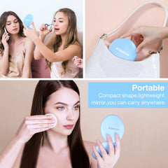 Miroir de poche WOBSION diamètre 3,5 pouces, portable