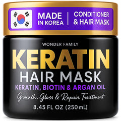 WONDER FAMILY masque kératine sur cheveux endommagés, brillance et réparation