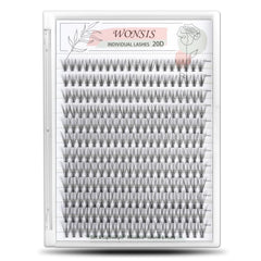 WONSIS extensions cils 20D 240pcs 0-07mm C curl, application rapide et naturelle.