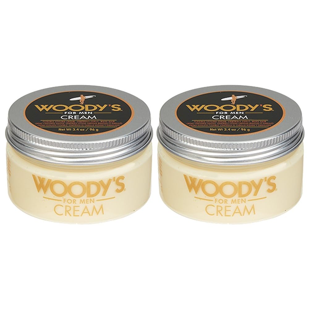 Woody's Crème Coiffante Homme Matte, pack double, tenue légère et flexible.