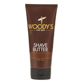 Beurre de rasage Woody's: bouteille et emballage élégant, pour un rasage précis et agréable.