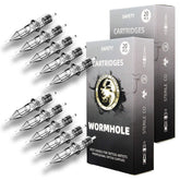 Aiguilles Wormhole 1203RL, pointe ronde pour des contours nets.