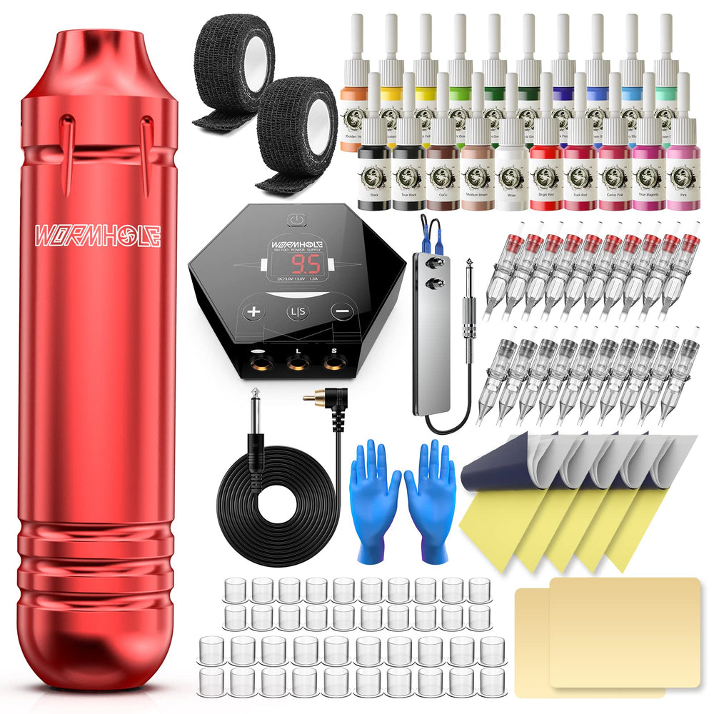 Wormhole Tattoo Kit ensemble complet, idéal pour débuter le tatouage.
